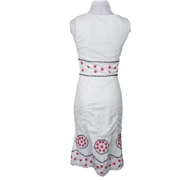 Tibi White Embroidered Linen & Cotton Dress + Jacket Set | Size 0 & XS - Picture 8 of 16
